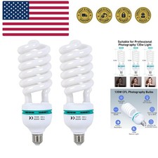 2pcs 135W Light Bulb 5500K CFL Daylight Spiral Softbox Lighting Kit Bulb in E...