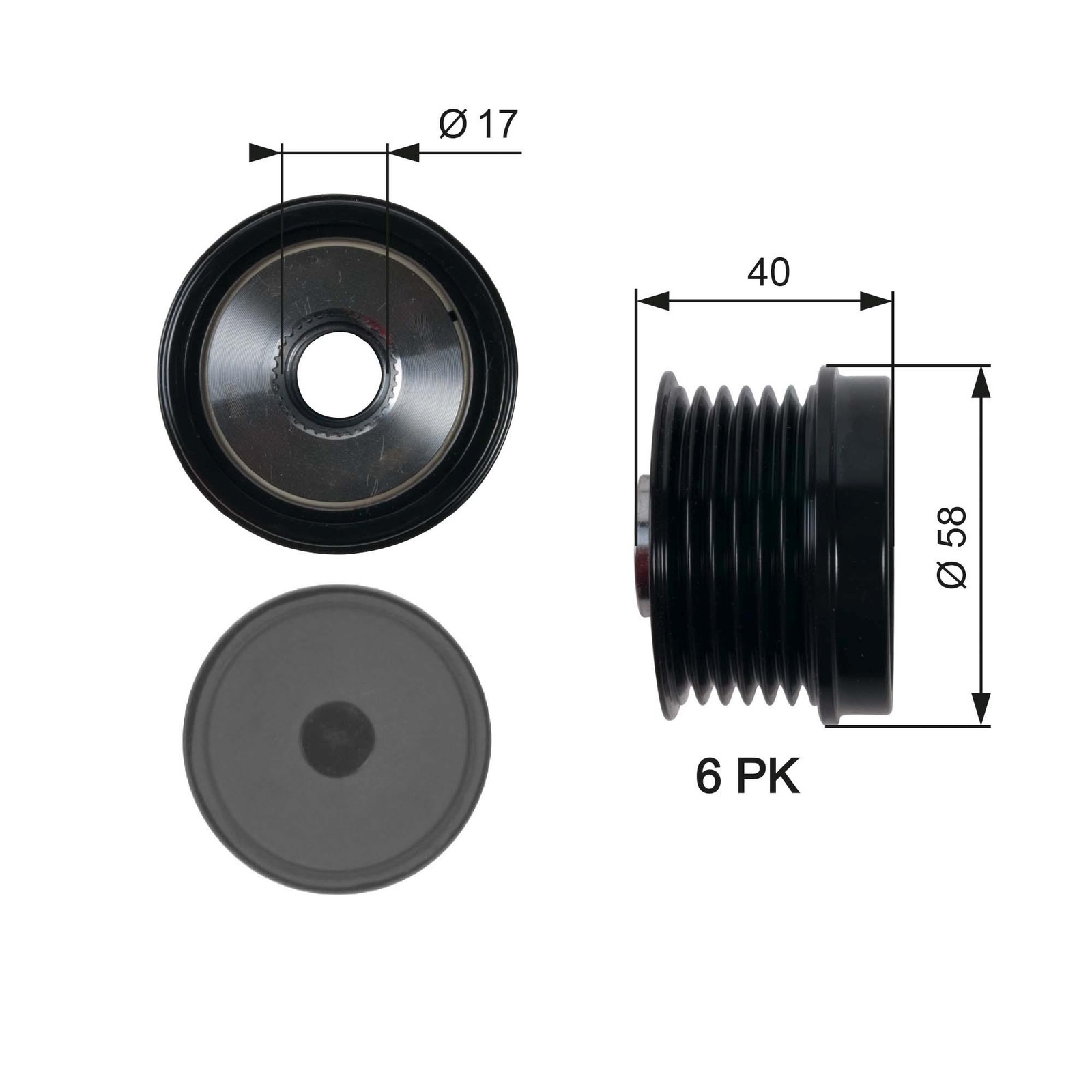 Overrunning Alternator Pulley fits FORD FIESTA 1.6 2010 on Clutch Gates Quality - Image 25