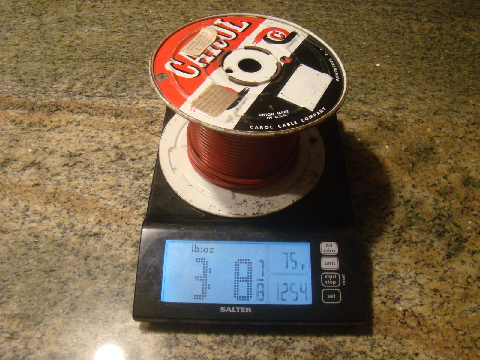 Vtg Carol Cable Co E27983 14 AWG 600V Machine Wire Partial Spool Red