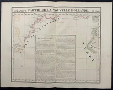 NORTHERN AUSTRALIA 1827 VANDERMAELEN UNUSUAL ANTIQUE ORIGINAL MAP #36