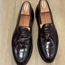 Allen Edmonds Shoe Mens Sz 11 D Burgundy Grayson Tassel Loafers USA W/ Shoe Tree