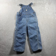 Y2K Carhartt Overalls Baby Boy Girl Size 3T Blue Denim Jean Toddler 2B