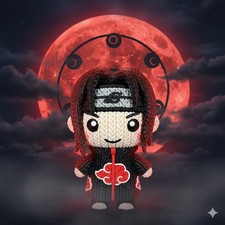 Itachi Inspired 3D Printed Figure–Crochet Texture–Anime Fan Art– 6" or 8"