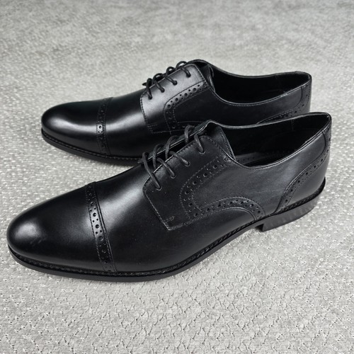 STACY ADAMS Prescott Black Cap Toe Oxford Leather Lace Dress Shoes Men ...