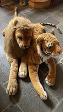 Melissa  Doug Large Lion and Tiger Plush Jumbo Giant Lifelike Stuffed Animals