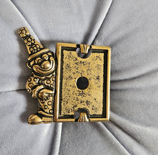 MCM Style Brass Happy Clown Miniature Frame Slide-In Photo Display - Made in USA