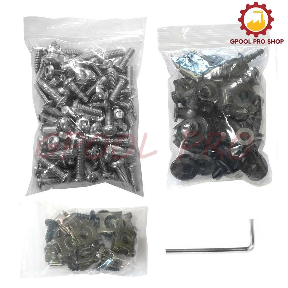 Kit de tornillos de perno de carenado herrajes para Kawasaki Ninja ZX6R ZX14R 250R EX300 ZZR600 Foto 2 de 4