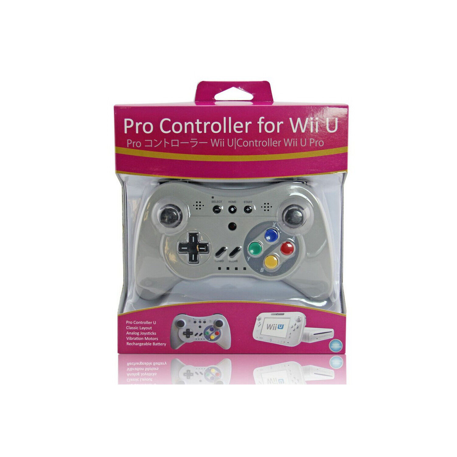 Manette Pro pour Nintendo Wii U (Gris) Style Super Nintendo