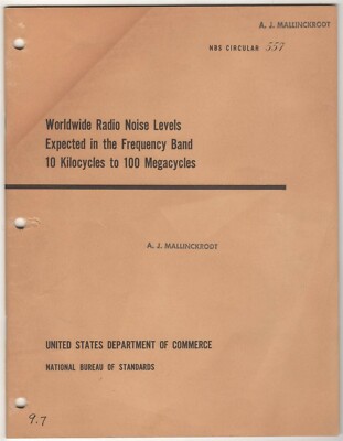 Worldwide Radio Noise Levels Expected In The Frequency Band 10 Kilocycles To...