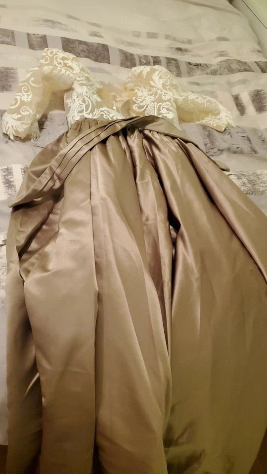 JJ's House Taupe Wedding Dress Size 2 - Image 3 of 4