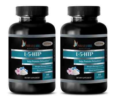5-Htp Powder Extract Tablets - L-5-HTP 377mg - Appetite Control - 2 Bottles