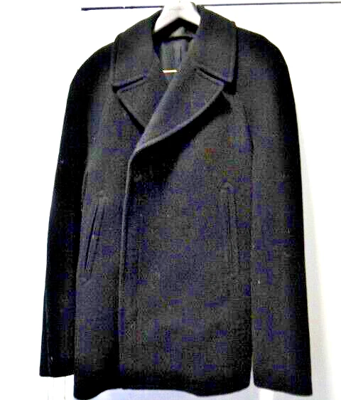 ABRIGO HAIDER ACKERMANN CREMALLERA LANA NEGRA CH 40" NUEVOS DETALLES TERCIOPELO Foto 2 de 4