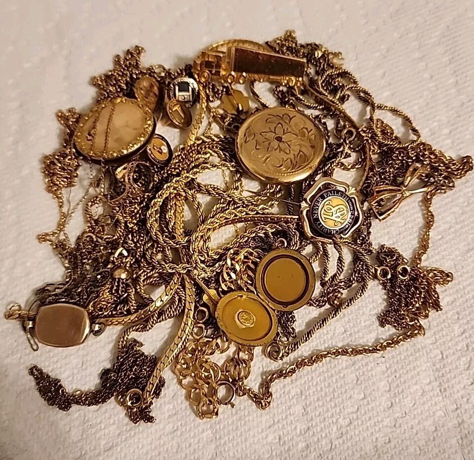 166 Grams Lot Of Clean Gold Filled Jewelry Scrap / Some Good Wearable
