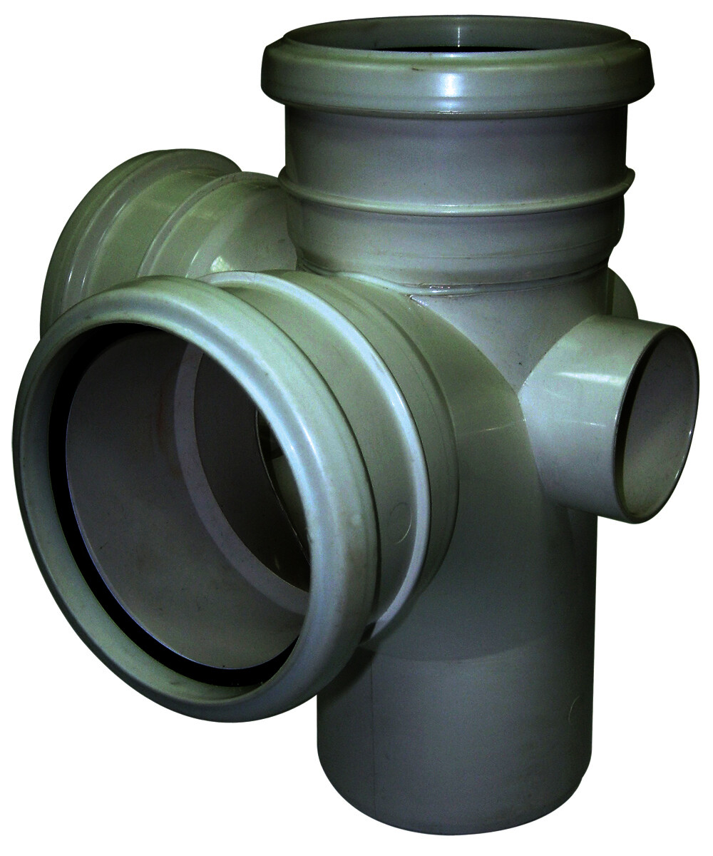 Floplast SP232GR 110mm Ring Seal Soil System - 92.5° Corner Branch - Grey