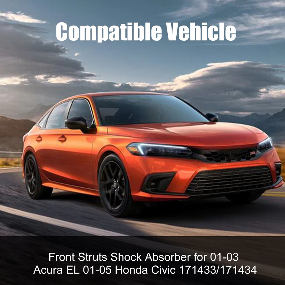 2pcs Front Struts With Coil Spring For 2001-2005 Honda Civic 2001-2003 Acura EL - Image 2 of 4
