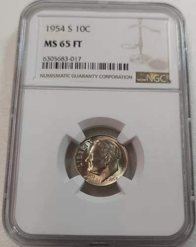 1954-S Roosevelt Dime 10C NGC MS65 FT #6305683-017