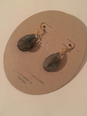 Chan Luu NWT Sterling Silver 18ktGP Laborite Semiprecious Earrings