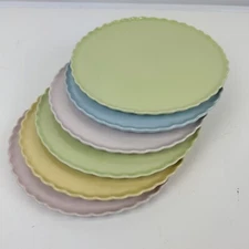 Set 6 Williams-Sonoma Pastel Colors Colorful Salad/Dessert Plates 8”