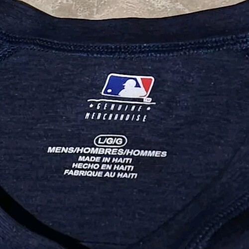 New! MLB NEW YORK YANKEES-Navy Poly, Mens SS, Logo Print Athletic T.Shirt-(L) - 第 3/3 張圖片