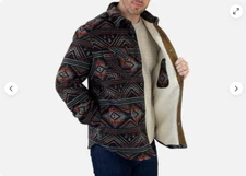 Jachs Men’s Patterned Shirt Jacket (BLACK XLARGE)NWT