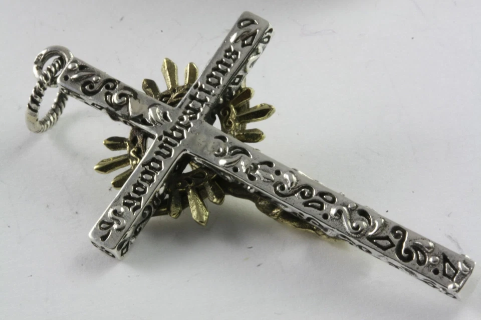 Ciondolo Di Gesù Croce Gerusalemme Placcato Oro In Argento 925 / 622 - Immagine 4 di 4