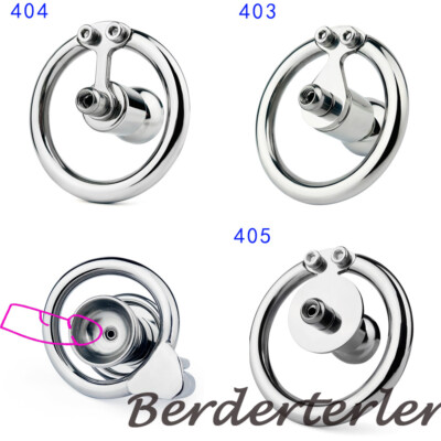 Sissy Metal Chastity Lock with Head Assembly Negative Lock with Removable Metal