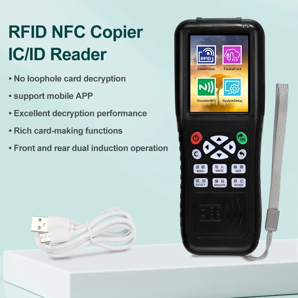 RFID Key Card Programmer Cloner NFC Copier IC/ID Reader Mobile APP Decoding