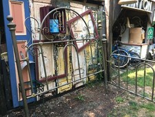 Antique Brass Bed 73in Wide X 72in Tall Ornate Garden Art Trellis