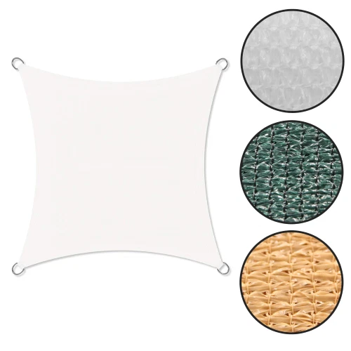 Telo Ombreggiante Quadrato 2 X 2,5 M – Anti UV 95%, HDPE 180g/m², Traspirante, Con Occhielli In Alluminio, Per Giardino E Balcone (Bianco)