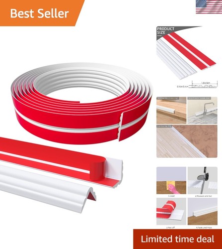 Adjustable Corner Molding Trim - Durable 20ft Peel and Stick Wall ...