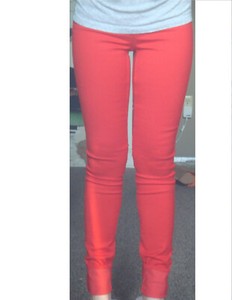 NWT H&M Red Mid High Rise Super Stretch Pull On Jeggings Skinny Jeans Pants 4