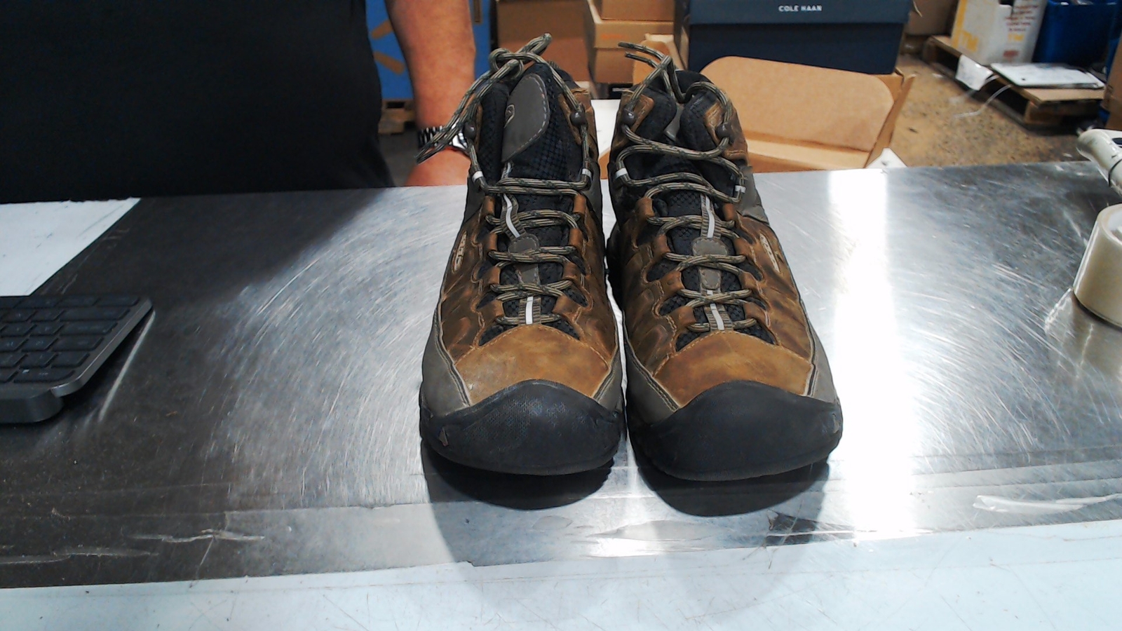 LikeNew_KEEN Uomo Targhee 3 Alta Media Impermeabile Hikin_Cordino Elastico Nero_8 5