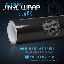 Gloss Black Glossy Vinyl Wrap Film Decal Bubble Free Air Release - 12 X 60 In Gloss Black Glossy Vinyl Wrap Film Decal Bubble Free Air Release - 12 X 60 In