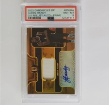 PSA 8 - JADEN HARDY #/25 Auto 2022 Chronicles Gold Standard RC Jersey PRIME RPA