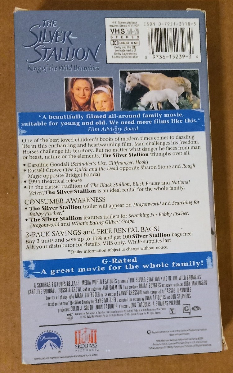 Silver Stallion - King of the Wild Brumbies (VHS, 1994) for sale