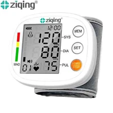 ZIQING Digital Blood Pressure Monitor Wrist BP Cuff Gauge Heart Rate Machine