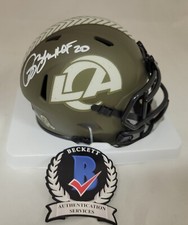 Isaac Bruce Signed HOF 20 Salute to Service LA Rams Mini FB Helmet Beckett