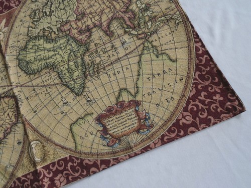 Tapisserie Murale Italie – Carte Du Monde Antique, Style Gründerzeit, 116x68 Cm