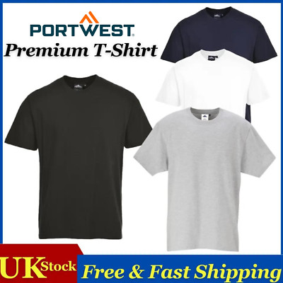 Portwest Turin Premium T-Shirt Workwear Baumwolle Freizeit Sommer T-Shirt #B195