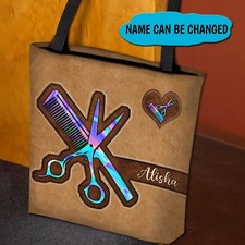 Personalized Hairstylist Hairdresser Tote Bag, Hair Tools Lovers Tote Bag Gift