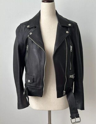 Acne Studios Mock Core Leather Moto Jacket Black