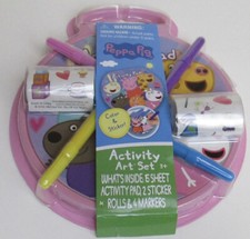 Peppa Pig Activity Art Set W/ Activity Pad, 2 Rolls Of Stickers , 4 Markers New