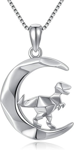 Origami Dinosaur Necklace Sterling 