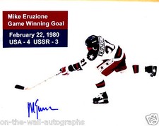 MIKE ERUZIONE HAND SIGNED AUTOGRAPHED MIRACLE ON ICE HOCKEY PHOTO! PROOF+C.O.A.!