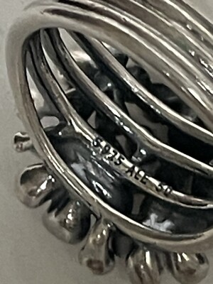 Pandora CHERRY BLOSSOM BOUQUET Ring Signed ALE 925 Silver Enamel