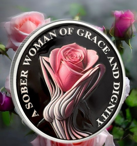 AA Sobriety Coin Women Sobriety Gifts "A Sober Women Of Grace And Dignity" - Picture 4 of 6