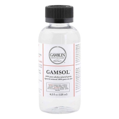 Gamblin Gamsol Odorless Mineral Spirits Bottle, 4.2 Fl Oz (Pack of 1), Clear