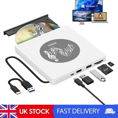 Externes DVD Laufwerk für Windows 11: CD Laufwerk extern USB-C DVD Brenner extern