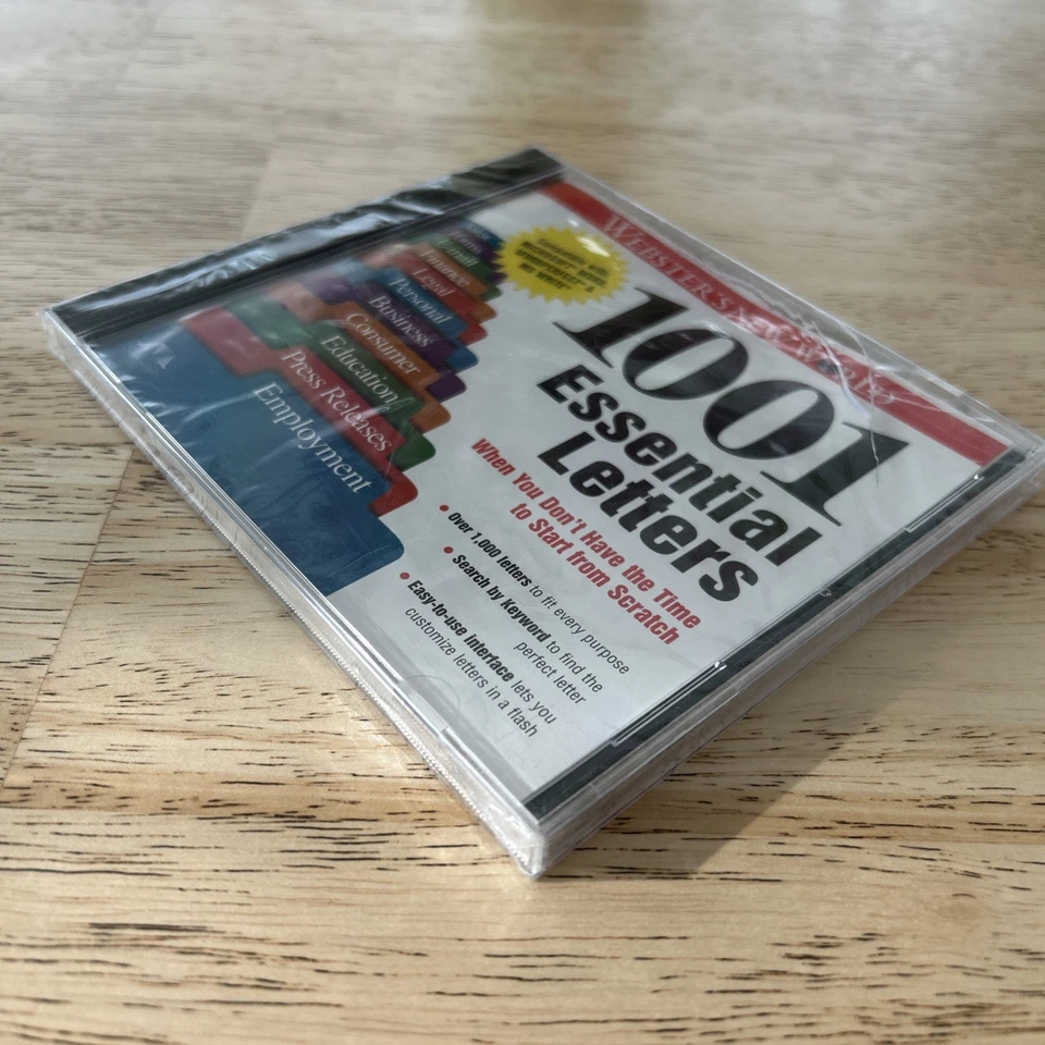 Webster's New World 1001 Essential Letters for Windows 95 Sealed Box damaged - Image 3 of 4