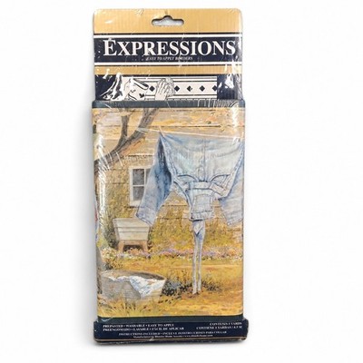 Vtg Laundry Clothesline Themed Pattern 5 Yards Expressions Wallpaper Border NEW